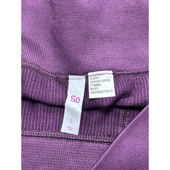 Purple Womens Ribbed Knit Biker Shorts Large Kohls S.O - Picture 3 of 7